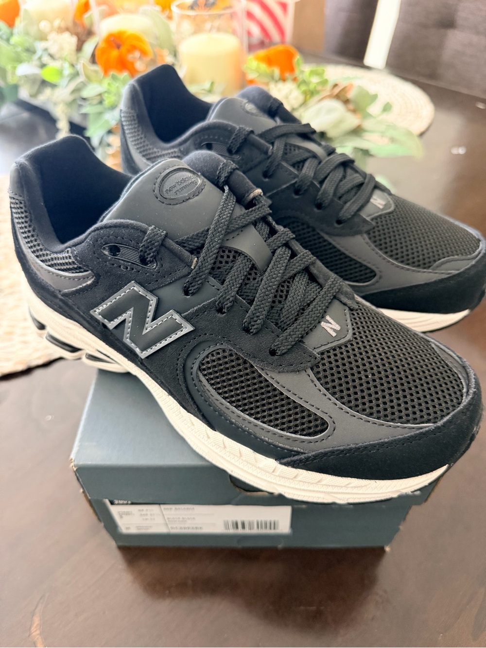 New Balance Kids  Black 2002 Mesh & Suede Sneaker